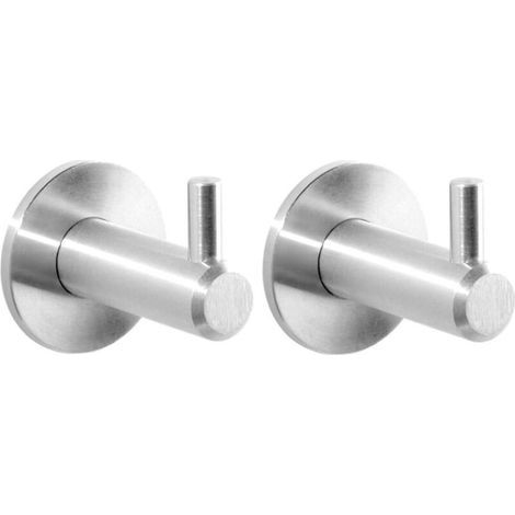 Garderobenständer-Set für Badezimmer mit 2 Haken, Designer-Stil, gebürsteter Edelstahl 304. (1/5)