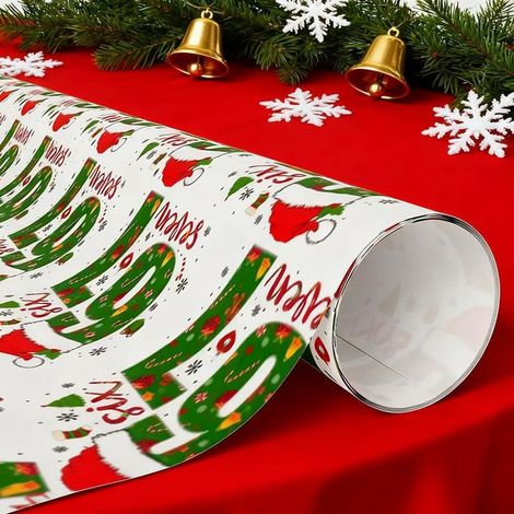 Wrapping Paper - 50 X 90 Cm - Christmas Theme - White - Pack Of 67 (1/5)