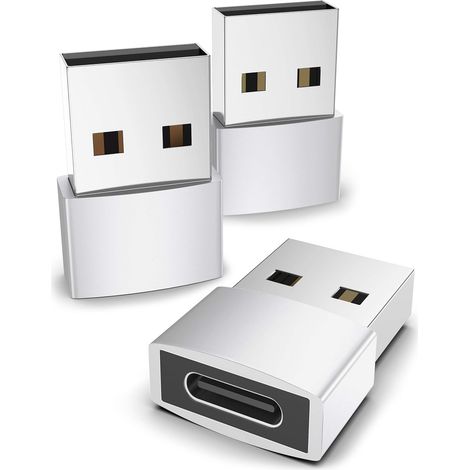 Convertisseur universel -Adaptateur USB A vers USB C argenté- Convertisseur multifonction