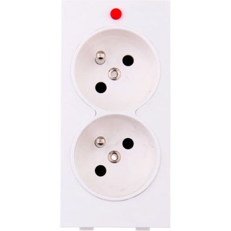 Enchufe doble Simon Connect Cima con/sin 16A IP20 blanco puro S2/9