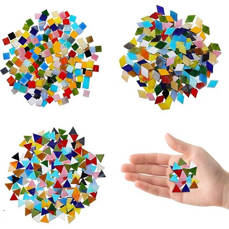 600 Pcs Tesselles Mosaique Colorée Carrelage Mosaique en Verre Carrelage Mosaïque Sol Carrelage Mosaique Salle de Bain Tesselles en Verre Carrelage Mural Mosaique Petit pour Déco Maison DIY (1/5)