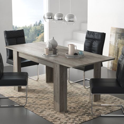 Tavolo Allungabile Marene, Allungabile, Meccanismo Estensione Allunga Centrale, Lunghezza Massima 200 cm, 200x90x75h cm Grigio Rovere Grigio (1/3)