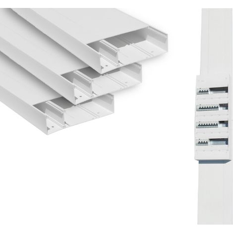 Pack de 3 gaines techniques de logement – Longueur 127,5 cm – Dimensions 2550 x 250 x 65 mm – Avec couvercles et accessoires – Cofrelec
