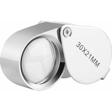 Jeweller’s Magnifying Glass – 30 x 21 mm Glass Magnifier – 30x Foldable Pocket Glass Magnifier – Botanist’s Magnifying Glass (2-pack) (1/4)