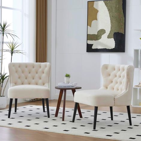 Chaises/Fauteuils - Fauteuil Moderne de Salon avec Dossier Relevable et Coussin Rembourré en Velours, Pieds Bois Massif, Vert, 61x65x80 cm (1/5)