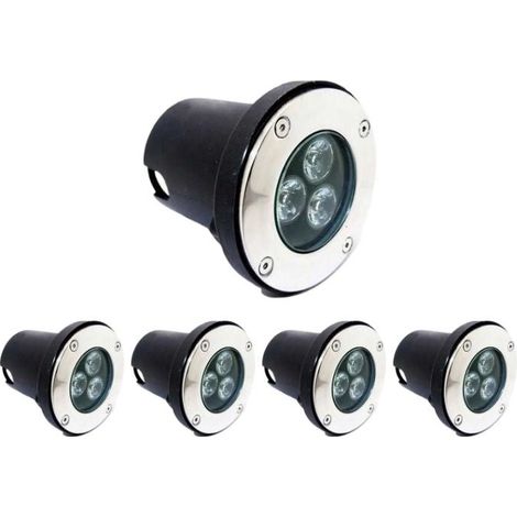 Pack de 5 - Spot LED Encastrable Extérieur IP65 220V Sol 3W 80° - Blanc Neutre - SILUMEN (1/3)