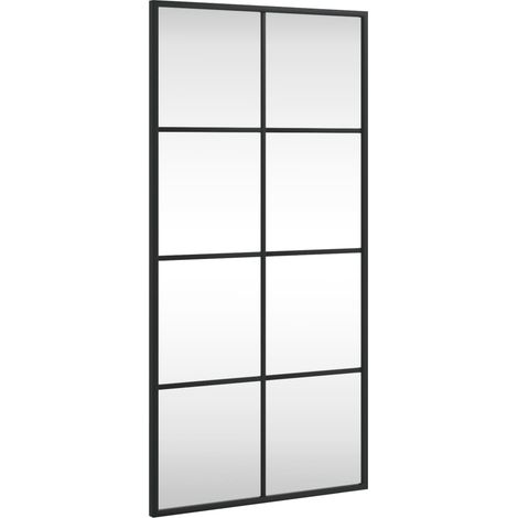 Miroir mural noir 40x80 cm rectangulaire fer