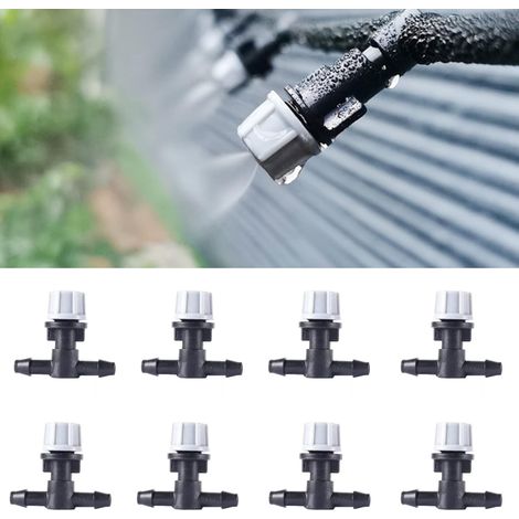BEBUSINGOTO 50 Stück Mikro-Sprüh-Bewässerungstropfer, Tropfbewässerungssystem-Set zur Terrassenkühlung, Gartengewächshaus für 1/4-Zoll-Bewässerungsschläuche (1/3)
