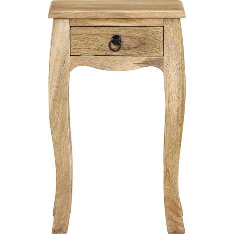 vidaXL Mesita de noche de madera maciza de mango 28x28x46 cm (1/2)