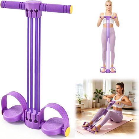 Fitness Resistance Band, 6 Tubes with Pedal, Choose 1-6 Tubes According to Your Strength, Multifunctional Elastic Tension Rope, Full Body Training, Yoga Sport Home (1/5)