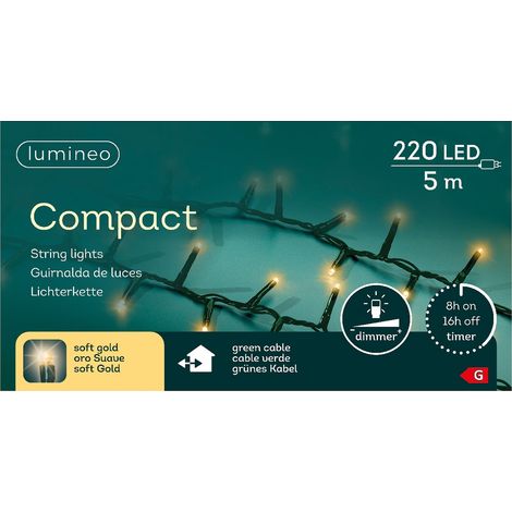 Lumineo LED Lichterkette Compact grün 5 Meter 220 Lichter - softgold (1/3)