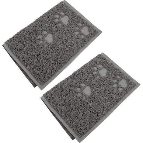 2-teilige PVC-Katzenstreumatten mit niedlichem Topfdesign, kratzfest, rechteckig, für komfortable Bodennutzung (1/5)
