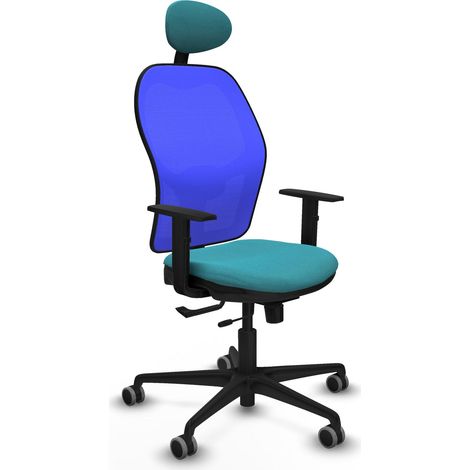 Chaise de bureau piqueras y crespo Jorquera bleu turquoise mousse (1/2)