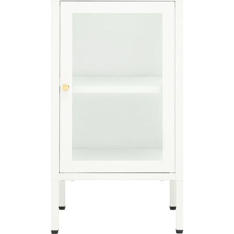 Buffet de Salle à Manger 38x35x70 cm, Meuble de Rangement Moderne en Métal et Verre, Étagère de Cuisine avec Porte Vitree, Design Industriel pour Salon ou Entrée (1/5)