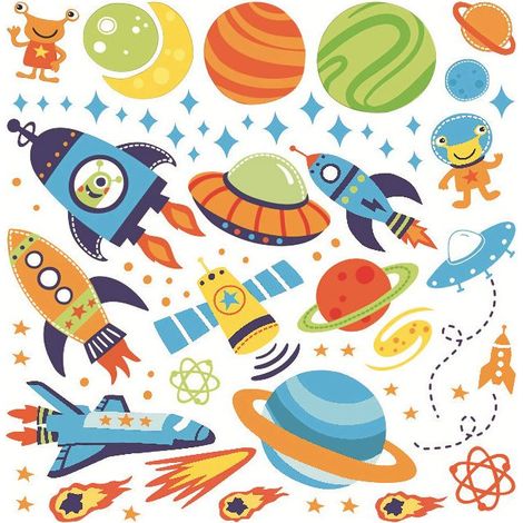 Stickers Muraux Planètes dans l'espace Autocollants Muraux Mural Stickers Fusée Solaire Système pour Bébé Pépinière Chambre Enfants Salle de Jeux (1/5)