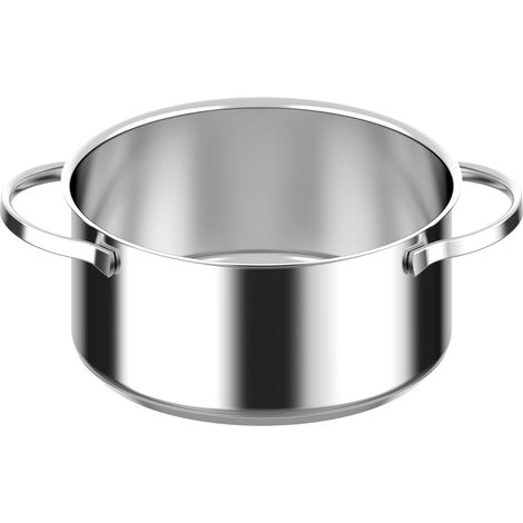Casserole avec 2 Poignées, Acier Inoxydable Résistant, Convient à Toutes les Plaques de Cuisson, Lavable au Lave-Vaisselle, 20 cm