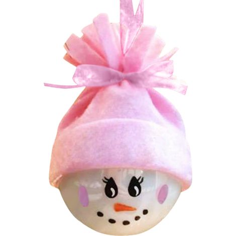 Dekorative Weihnachtskugel, personalisierter Weihnachtsbaumschmuck (rosa) (1/2)
