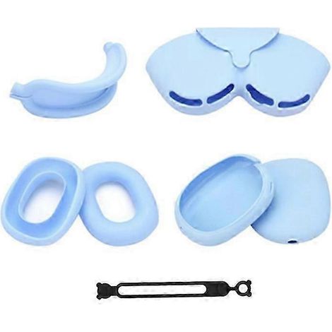 Compatible avec les AirPods Max : coques de protection en silicone pour écouteurs, arceau et pochette de rangement inclus. (1/5)