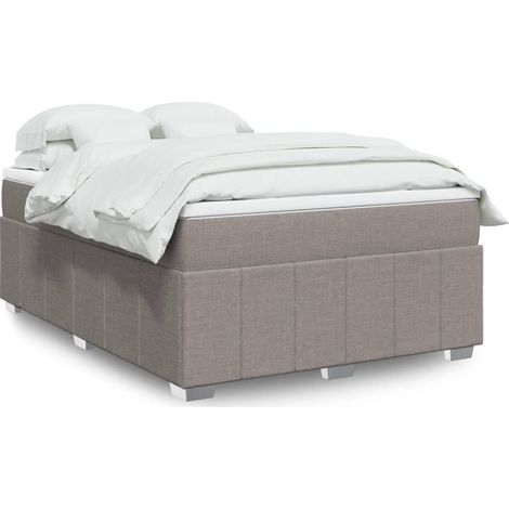 Boxspringbett mit Matratze Taupe 140x190 cm Stoff