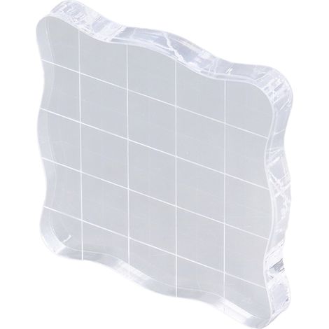 Tampons transparents 7,5x7,5cm, bloc acrylique incurvé haute sécurité, facile à nettoyer, réutilisable, durable. (1/5)