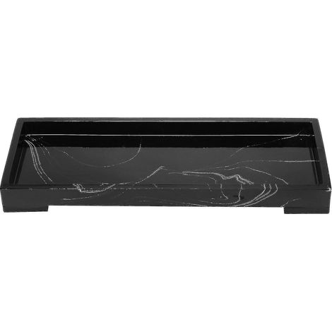 1 plateau de rangement Divers accessoire de salle de bain, effet marbre, résine, 29,3 x 11,3 x 2,9 cm, pour comptoir ou étagère (1/3)