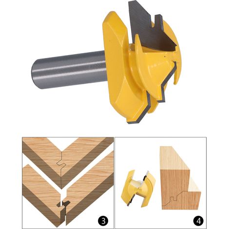 Fraise à tenon à 45 degrés, fraise à bois à queue de 1/2 pouce, queue de 2 pouces. (1/5)