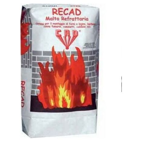 Cemento refrattario RECAD malta rei alta temperatura e caminetti canne fumarie - 5 Kg