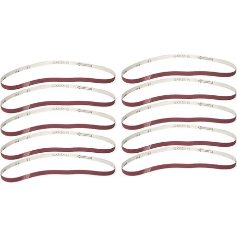 10 pièces bande abrasive oxyde d'aluminium ponceuse à papier abrasif sangle 533x9mm (1000 )