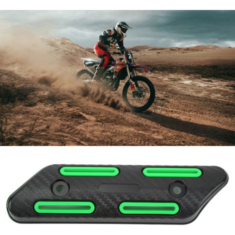 Hitzeschutzblech für Motorradauspuff 27–51 mm, universell, Carbonfaser-Textur, hitzebeständig, grün (1/5)