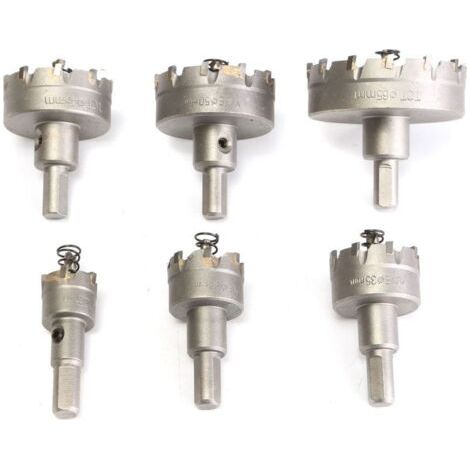 6Pcs Perceuse Scie-Cloche Trou Foret aise Alliage Acier Inox 22 - 65Mm (1/4)