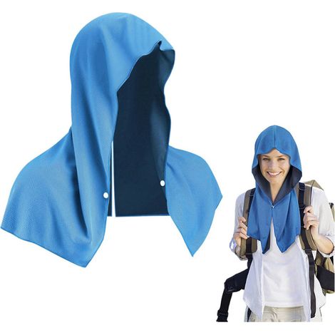 Confezione da due asciugamani da bagno con cappuccio, freschi e assorbenti per collo e viso, ad asciugatura rapida, ideali per sport, campeggio e ciclismo. (1/3)