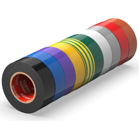 Ruban Isolant Électrique PVC 15mm x 10m, 10pcs, Multicolore (1/5)