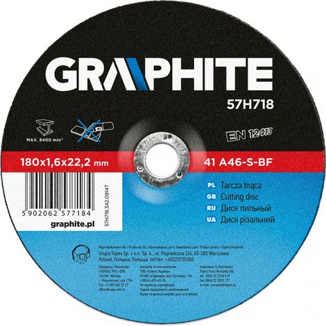 Disco de corte de metal de 180 x 1,6 x 22,2 mm, 41 A46-S-BF (1/2)