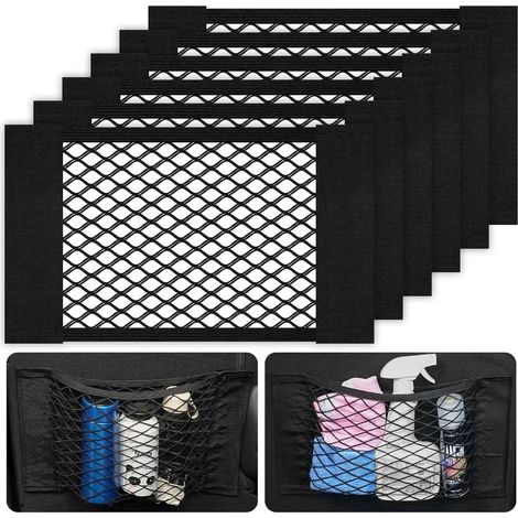 6PCS Filet de rangement, 40x25cm, Polypropylène extensible, Fixation  , Pour voiture, camping-car, bateau