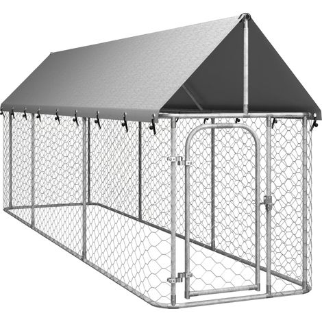 Chenil extérieur avec toit 400x100x150 cm (1/5)
