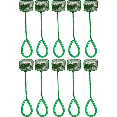 Lot de 10 épuisettes de nettoyage pour aquarium, pour une manipulation efficace des poissons et l'élimination des débris de l'aquarium, 7,6 cm (3 pouces). (1/5)