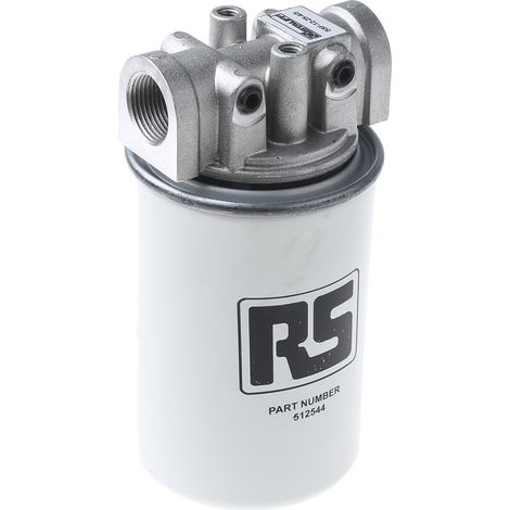 Boîtier filtre à visser RS PRO, 65L/min. 3/4pouces ( Prix pour 1 )