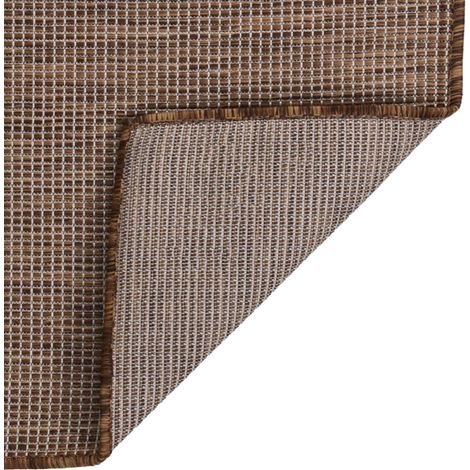 Tapis à tissage plat d'extérieur 200x280 cm Marron CFW59919 (1/5)
