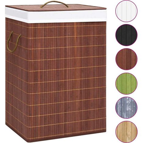 Maison Exclusive - Bambus-Wäschekorb mit 2 Fächern Braun 72 L (1/5)