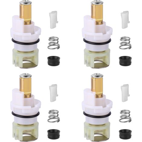 4pcs RP25513 Cartouche de Robinet pour Delta à Deux Poignées, Comprend 4 Cartouches Sièges RP4993 Ressorts et Butées Convient pour Évier de Salle Bain ou Cuisine (1/5)