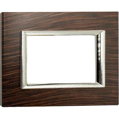 Placchetta 3Moduli  Marrone Effetto Wenghe Compatibile Matix 3posti C4803LWE (1/5)