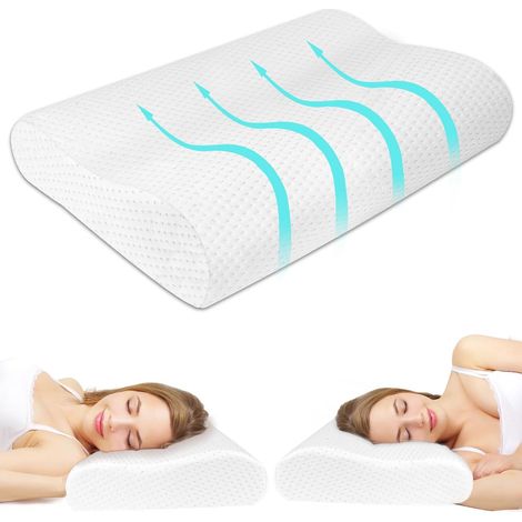 Cuscino per dormire in memory foam, cuscino ortopedico in memory foam per il supporto cervicale, cuscino comodo, cuscino ergonomico, cuscino ortopedico per il supporto cervicale per chi dorme di lato