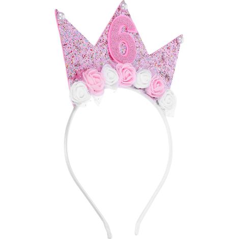 Pink Crown Headband for Little Girl, Birthday Party (1/5)