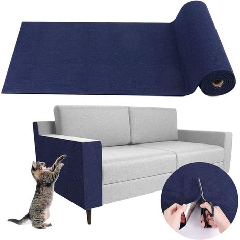 Tapis griffoir collant pour chat bleu foncé 30 cm x 30 cm 1 protection de canapé anti-griffes pour chat planche à gratter canapé tapis pour chat (1/4)