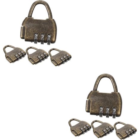 Lot de 8 cadenas à combinaison antiques style vintage pour