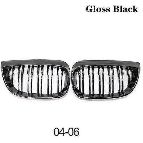 Calandre avant de voiture style course pour BMW Série 1 E81 E87 E82 E88 120i 130i 2004-2011, double grille à lamelles, accessoires de décoration pour véhicule (noir brillant 04-06) (1/5)