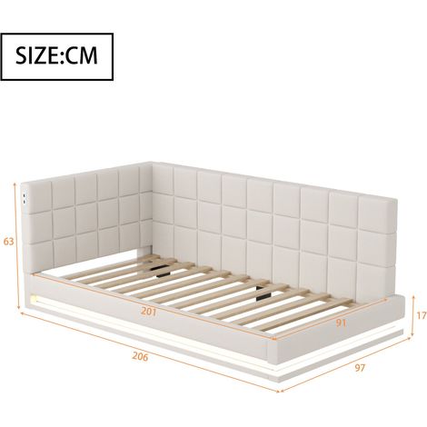 Modulares Sofa aus Stoff in Beige 206 x 97 x 63 cm HOMAIRE (1/5)