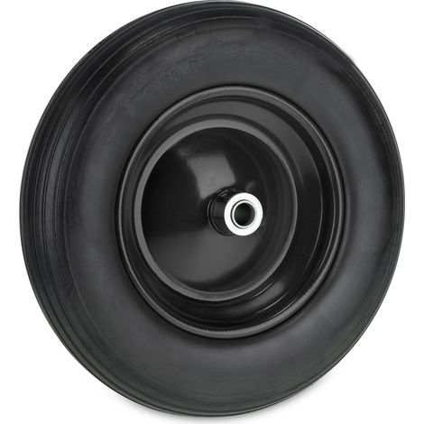 Roue de brouette 3.50-8, Pneu Caoutchouc, Jante en Acier, increvable, Charge maximale : 100 kg, Noire (1/5)
