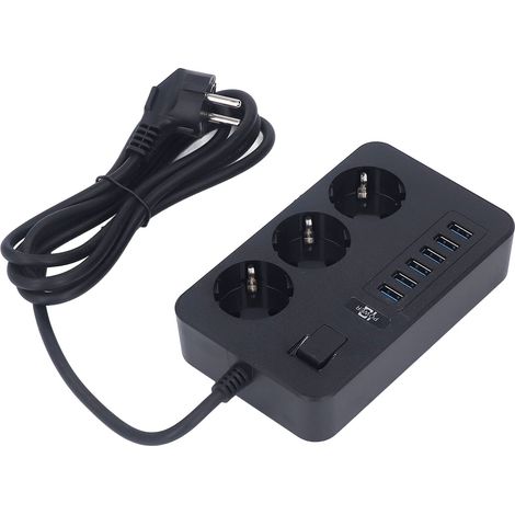 Multifunktionale USB-Steckdosenleiste, flammhemmend, mit EU-Stecker, 110–250 V, für Haus und Garage (1/5)