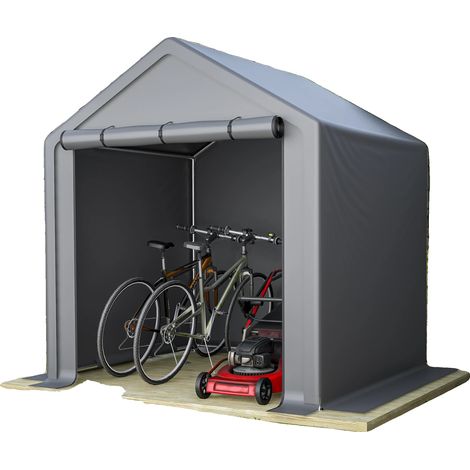 Abri de rangement pour vélos, cadre en acier galvanisé, 6 x 3 x 3 pieds, housse imperméable, résistant aux UV, assemblage manuel (1/5)